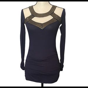 Boston proper vintage glam top in navy
